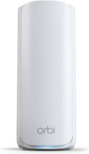 Netgear Orbi 770 Series Tri-Band WiFi 7 Mesh, Up to 2,750 sq. ft. WiFi Coverage, 2x 10/100/1000/2500Mbps Multi-Gig Ethernet LAN ports, Tri-Band (2.4GHz, 5GHz, 6GHz), Single Pack, White | RBE770-100EUS
