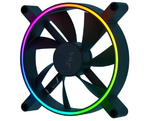 Razer Kunai Chroma 140mm ARGB PC Fan, PWM Fan Controller Support, Connect Up to 8 Fan, 15-30 dBA Noise, Cooling 500-1600 Rpm, 1 Fan, Black | RC21-01800200-R3M1