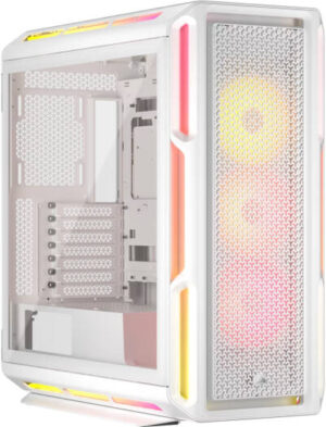 Corsair iCUE LINK 5000T LX RGB Mid-Tower High-Performance PC Case, 3x LX120 RGB Pre-Installed Fans, Up to 360mm Radiator & 10x Fan Support, Front & Top Airflow Panels, White | CC-9011299-WW