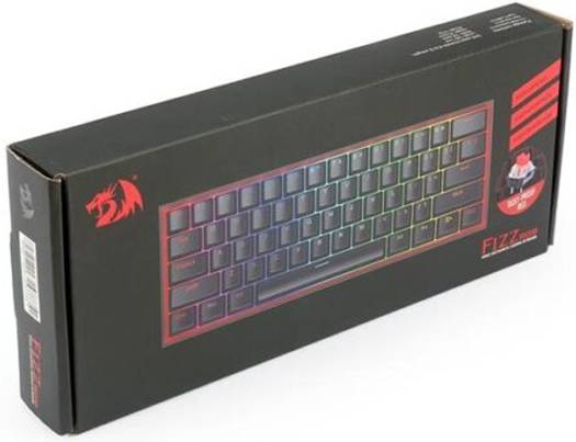 Redragon Fizz Pro K616-RGB Wired/Wireless RGB Mechanical Gaming Keyboard, Ultra-Portable, Bluetooth 2.4G Connection, 61 Keys, Hot-Swappable Red Switch, 20 Preset Backlight Modes, Black | K616-RGB - Image 4