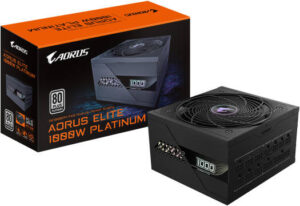 GIGABYTE AORUS ELITE P1000W 80+ Platinum Modular PCIe 5.0 Power Supply, 1000W Power, 80 PLUS Platinum Efficiency, 120mm Fluid Dynamic Bearing Fan, Black | GP-AE1000PM-PG5