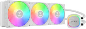 GAMDIAS Aura GL360 V2 Liquid Cooler, Support LGA 1700 / AM5, 800 - 1800 RPM Fan Speed, 2.12 mmH2O Air Pressure, Hydraulic PWM Fans, 73.6 CFM Air Flow, Hidden Cable Routing, White | GL360 V2 WH