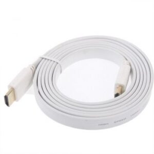 Highspeed 24K HDTV Flat Cable V1.4, Gold Plated Plug, Supports Resolution up to 1080P, Supports 3D and Blu-Ray Disc, 3 Meter, White |