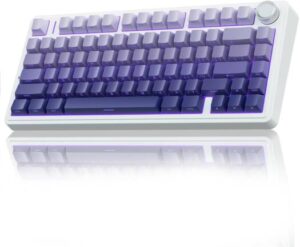 AULA F75 Pro Mechanical Gaming Keyboard, 2.4 GHz/Type-C/BT5.0 Wireless Gaming Keyboard, Side Engraved, Structure of Seal, Hot-Swappable Wireless Keyboard, Purple | F75 Pro