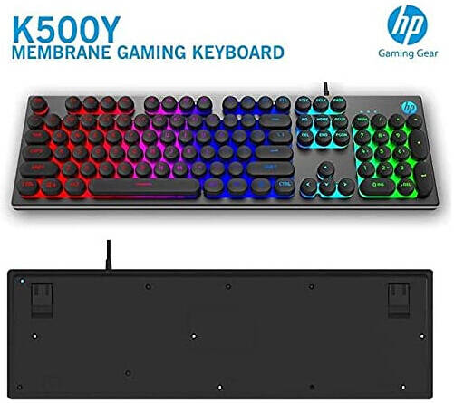 HP K500Y Wired USB Gaming Keyboard, USB Connection, 1.6m Cable Length, Windows 7/8/10, MacOS Supported OS, DC 5V Rated Voltage, 2.0mm Key Route, Black | K500Y - Image 4
