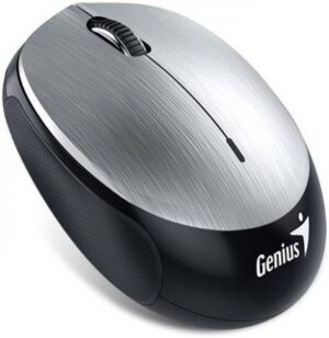 Genius NX-9000BT Wireless Optical Mouse, 3 Buttons, 1600 DPI Resolution, Sensor Engine Blue Eye, 10m Operating Range, Windows and Mac Compatibility, Silver - Black | 31030299102