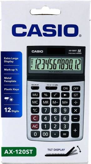Casio Multi Functional Dual Power 12 Digital Calculator (AX120ST)