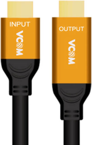 VCOM CG576 2.0V Active HDMI AM/AM with IC, Up to 18 Gbps, 3840x2160@60Hz, 32 Audio Channels, HDR, 24K Gold Plated Connector, Support Ethernet, Metal Hood, 15 Meters, Black | CG576-15.0