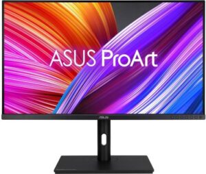 Asus ProArt PA328QV 31.5'' WQHD IPS Monitor, 2560x1440 Display, 75Hz Refresh Rate, 5ms Response Time, 100% sRGB, Color Accuracy, Calman Verified, Ergonomic Stand, Black | 90LM00X0-B02370