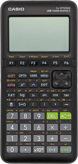 Casio FX-9750GIII Grapher Graphing Calculators, 10 + 2 Digits, Natural Textbook Display, Engineering Notation & Symbol Support, Plastic Keys, Negative Sign, Auto Power Off, Black | FX-9750GIII