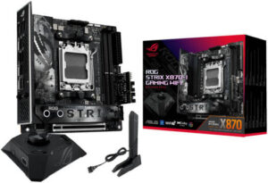 ASUS ROG Strix X870-I Gaming Wi-Fi AM5 m-ITX Motherboard, AMD X870 Chipset, 2x DIMM DDR5 Slots, 96GB Max Memory, 2x M.2 Slots, 1x PCIe 5.0 x16 Slot, Wi-Fi 7 & BT 5.4, Black | 90MB1IW0-M0EAY0