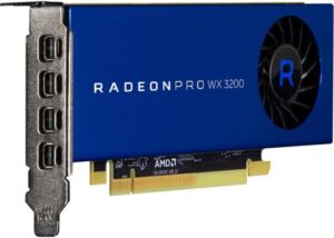 AMD Radeon Pro WX 3200 Graphics Card, 4GB GDDR5 128-bit  Memory, 96 GB/s Memory Bandwidth, 640 Stream Processors, PCIe 3.0 x16, 1.66 TFLOPS Single Precision, 4 x Mini DisplayPort 1.4 | 100-506115