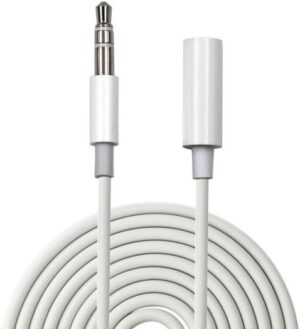 Generic Audio Extension MH023 1m 3.5mm Male to 3.5mm Female Cable for Headset, Mobile Phone, Tablet, Computer, Speaker, White | MH023
