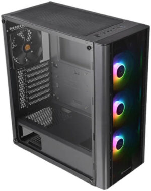 Thermaltake V250 TG, ARGB Mid-tower Chassis, Three preinstalled 120mm ARGB Front Fans, One Preinstalled 120mm Standard Rear Fan (Case Only) | CA-1Q5-00M1WN-00