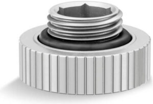 EK-Quantum 7mm Torque Extender Static MF 7, Premium Male+Female Threaded Extender, 2 x G1/4" Threading, Brass Material, Satin Titanium | 3831109828410