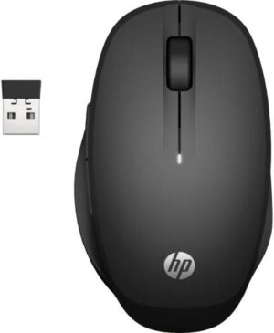 HP Dual Mode Wireless Mouse 300, Optical Motion Sensor, 1200 & 3600 DPI, Dual Mode Connectivity, 2 Preprogrammed Buttons, Bluetooth & 2.4 GHz Dongle, Black | 6CR71AA