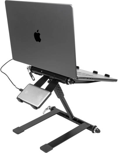 Headliner Digistand Pro Laptop Stand, Fits Laptops up to 17", 360° Telescopic Neck, Telescoping Height Up to 16", Aluminum Alloy Cam-Locking System, Removable Sub-Tray for Accessories, Black | - Image 7