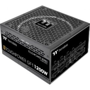 Thermaltake Toughpower GF1 1200W Watt Power Supply, Full Modular, 80 Plus Gold, PSU, Single Rail, 100 A, 140mm Fan, ATX, Black | PS-TPD-1200FNFAGK-1