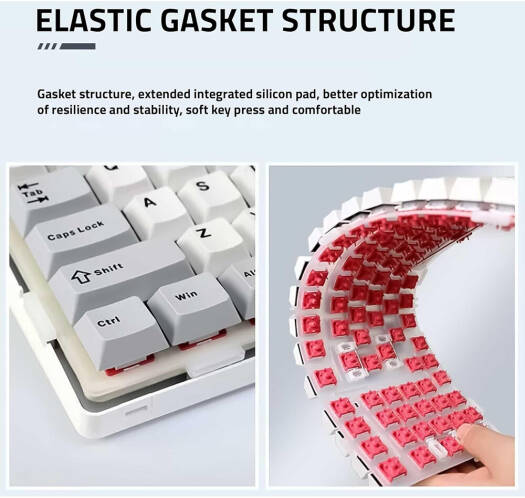 AULA F99 Gasket 98% Mechanical Keyboard, 99 Keys, Hot Swappable, Pre-Lubed Linear Switches, Ultra Low Latency, Five Layers of Noise Reduction, 8000mAh Battery, Tri-Mode Connectivity, Black/Green | F99 - Image 3