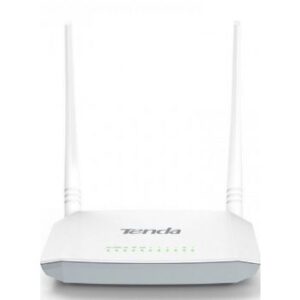 Tenda D301 V2 Wireless Router, 300Mbps, 2.4GHz, LAN/WAN/DSL Interfaces, 100-240V Power, 5dBi Antenna, White | D301 V2