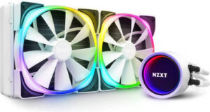 NZXT Kraken X63 280mm AIO RGB CPU Liquid Cooler, Rotating Infinity Mirror Design, Improved Pump, Powered By CAM V4, RGB Connector, 2 x Aer P 140mm Radiator Fans Included White | RL-KRX63-RW