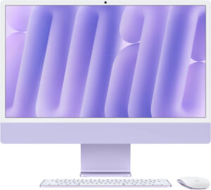 Apple iMac (2024) AIO Desktop Computer, 24" 4.5K Retina Standard Display, Apple M4 Chip with 8-Core CPU, 8-Core GPU, 16-Core Neural Engine, 16GB RAM, 1TB SSD, English Keyboard, Purple | Z1E7000EP