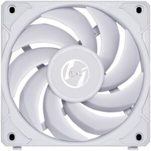 Lian Li UNI FAN P28 120mm Case Fan, LCP+PBT+PC+Aluminum Materials, 120mm Fan Size, 2600 RPM Fan Speed, 92 CFM Airflow, Fluid Dynamic Bearing, Pack of 1, White | G99.12P281W.00