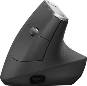 Logitech MX Vertical, Wire and Wireless Bluetooth Advanced Ergonomic Mouse, Less Muscular Strain, Natural Handshake Position, Improved Wrist Posture, Advanced Optical Tracking, Black | 910-005448
