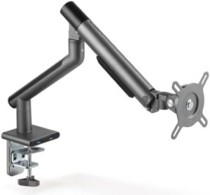 AFTERWORK Snap Premium Single Monitor Arm Aluminum Spring-Assisted Monitor Arm With USB Ports, Quick Release VESA, Built-in Spring Gauge,