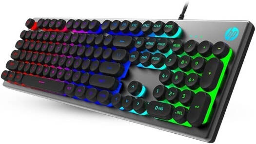 HP K500Y Wired USB Gaming Keyboard, USB Connection, 1.6m Cable Length, Windows 7/8/10, MacOS Supported OS, DC 5V Rated Voltage, 2.0mm Key Route, Black | K500Y