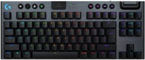 Logitech G915 X LIGHTSPEED TKL Mechanical Keyboard, Clicky Switches, Double-Shot PBT Keycaps, LIGHTSYNC RGB Illumination, Tri-Mode Connectivity, English (US) Layout, Black | 920-012757