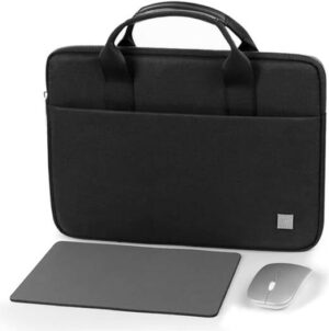 WIWU Genius Combo Set Bag With Mouse And Mouse Pad For 15.6" Laptop/Ultrabook, Front Layer Multi-Pocket Design, Waterproof Fabric, 2.4G Single Mode Mouse, Black
