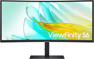 SAMSUNG S65UC ViewFinity S6 Monitor, 34" VA UWQHD Display, 100Hz Refresh Rate, 5ms Response Time, 1000R Curvature, Built-In Speaker, KVM Switch, FreeSync Technology, Black | LS34C650UAMXUE