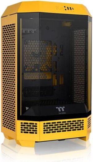 Thermaltake Tower 300 Micro-ATX Case, 2x140mm CT Fan Included Support Up to 420mm Radiator Optional Chassis Stand Kit Allows Horizontal Display, Bumblebee | CA-1Y4-00S4WN-00