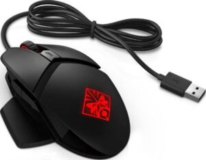 HP OMEN Reactor Wired Gaming Mouse, eSports-grade 16,000 DPI Optical Sensor, Six Customisable Buttons, Customise Lighting And Effects, Black | 2VP02AA HPG