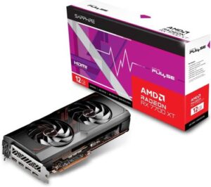 Sapphire Pulse AMD Radeon RX 7700 XT Gaming Graphics Card,12GB GDDR6 192 bit Memory, 2544 MHz Boost Clock, 18Gbps Memory Speed, AMD RDNA 3, PCIE 4.0, 2x HDMI  2x DisplayPort, Black | 11335-04-20G
