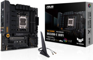 ASUS TUF Gaming B650M-E WIFI Micro-ATX AM5 Motherboard, AMD B650 Chipset, 4x DIMM DDR5 Slots, 192GB Max Memory, 2x M.2 Slots, 2x DP, 1x HDMI, 3x Audio Jacks, 1x Realtek 2.5Gb Port | 90MB1FV0-M0EAY0