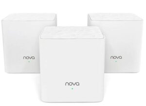 Tenda Nova MW3 Mesh AC1200 Dual-Band Router Wi-Fi System, Coverage Up to 4,000 sq. ft., Plug and Play, Works with Alexa, Parental Controls, Router Replacement, White, Pack of 3 | Nova MW3-3