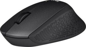 Logitech M330 Silent Plus Wireless Large Mouse, 2.4 GHz Wireless Connectivity, 1000 dpi Optical Sensor, Up to 10m Range, Quiet Buttons & Scroll Wheel, Up to 24Mo Battery Life, Black | 910-004905