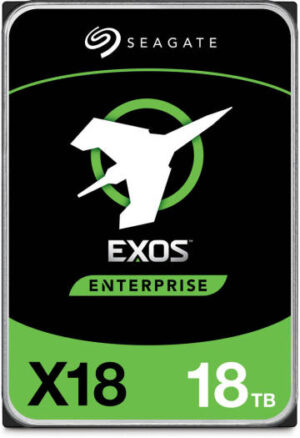 Seagate Exos X18 18TB 512e/4Kn SATA III 6 Gb/s 3.5" Internal Hard Drive, Data Transfer Speeds Up to 270 MB/s, 7200 RPM Speed, 256MB Cache, Fast Format 2,500,000 Hours MTBF | ST18000NM000J