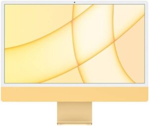 Apple iMac (2021) Desktop Computer, 24'' Retina 4.5K Display, Apple M1 Chip 8C CPU, 8C GPU, 16C Neural Engine, 8GB RAM, 512GB SSD, Gigabit Ethernet, Magic Keyboard English & Mouse, Yellow | Z12S0024H