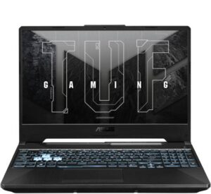 ASUS TUF Gaming A15 FA506NC Gaming Laptop, 15.6" FHD IPS 144Hz Display, AMD Ryzen 5 7535HS, 16GB RAM, 512GB SSD, GeForce RTX 3050 4GB Graphics, English-Arabic KB, Win11, Black | 90NR0JF7-M004M0