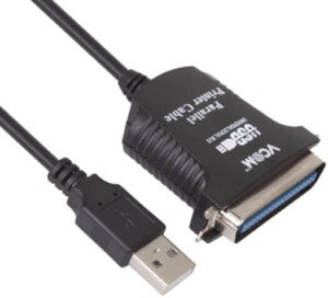 VCOM CU806 USB to Parallel Printer Cable, IC, 1.2 Meters, Black | CU806-1.2