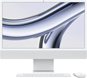 Apple 24" iMac AIO Desktop Computer, 4.5K Retina Display, M3 Chip 8-Core CPU & 10-Core GPU, 16-Core Neural Engine, 16GB RAM, 1TB SSD, Magic Keyboard & Mouse, MacOS, Silver | Z19D0018T