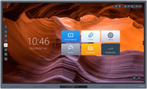 METZ 86HD1 H Series Interactive Display, 86" LED Display, 4K UHD Resolution, 60Hz Refresh Rate, 8ms Response Time, 4mm Anti-Glare Tempered Glass, Infrared Touch, Wi-Fi & BT Connectivity, Black | 86HD1