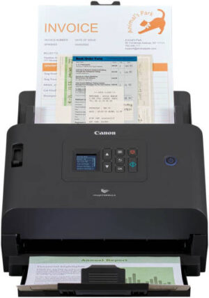 Canon imageFORMULA DR-S250N Document Scanner, CIS Scanning Sensor, 1200 DPI Max Output Resolution, Up to 100 PPM Scanning Speed, 60 Sheets Feeder Capacity, Black | 6383C003AA