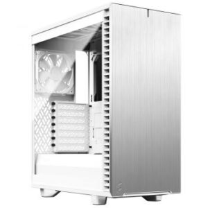 Fractal Design Define 7 Compact ATX Mid Tower Case, 7 Expansion Slots, 120/140mm Fan Size, 3.5"/2.5" Drive, Up To 360mm Radiator Support, Tempered Glass Side Panel, White | FD-C-DEF7C-04