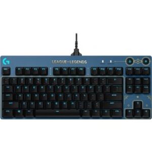 Logitech Pro X Tactile League of Legends Edtion Keyboard, GX Brown Taxtile Switches, Compact Tenkeyless Design, Lightsync RGB lighting, 12 Programmable F-keys, Black/Blue | 920-010537