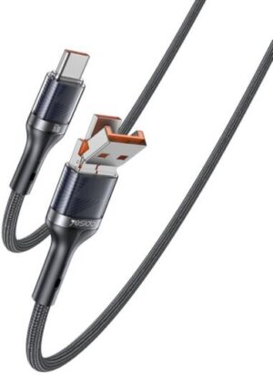 Yesido 2 in 1, 60W Fast Charging High-density Braided Body USB/Type-C To Type-C Data Cable, Up To 480Mbps Speed, Black | CA165C