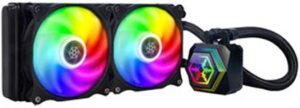 SilverStone PermaFrost ARGB AIO 240mm Intel/AMD CPU Water Cooler, 2x 120mm ARGB PWM Fan, 240mm Aluminium Radiator, Intel/AMD, LGA 1700/2011/2066 | AM2/AM3/AM4 Socket, Black | SST-PF240-ARGB-V2